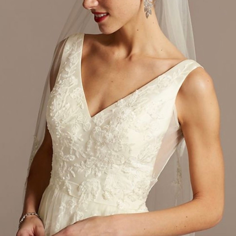 David's Bridal Ivory Ball Gown WG3877
